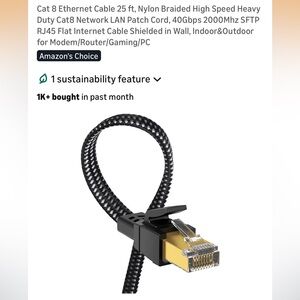 Black and Gold Ethernet Cable